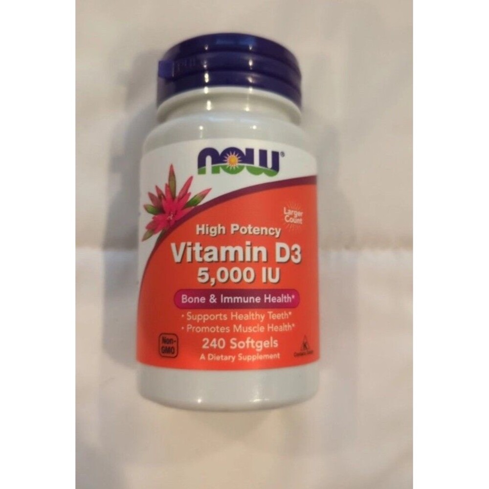 Now Foods High Potency Vitamin D-3 Softgels 240 Count 09/2029 New Sealed